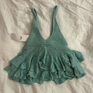 NWT UO Kimchi Blue Callie Ruffle Sweater Tank Top